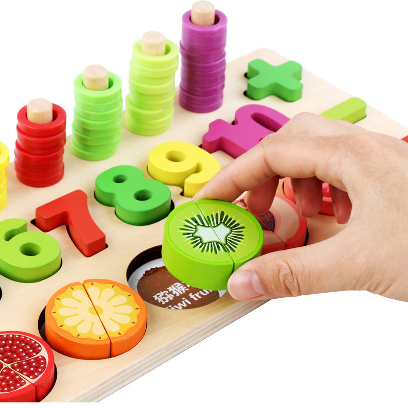 Children's fruit logarithmic board puzzle building blocks