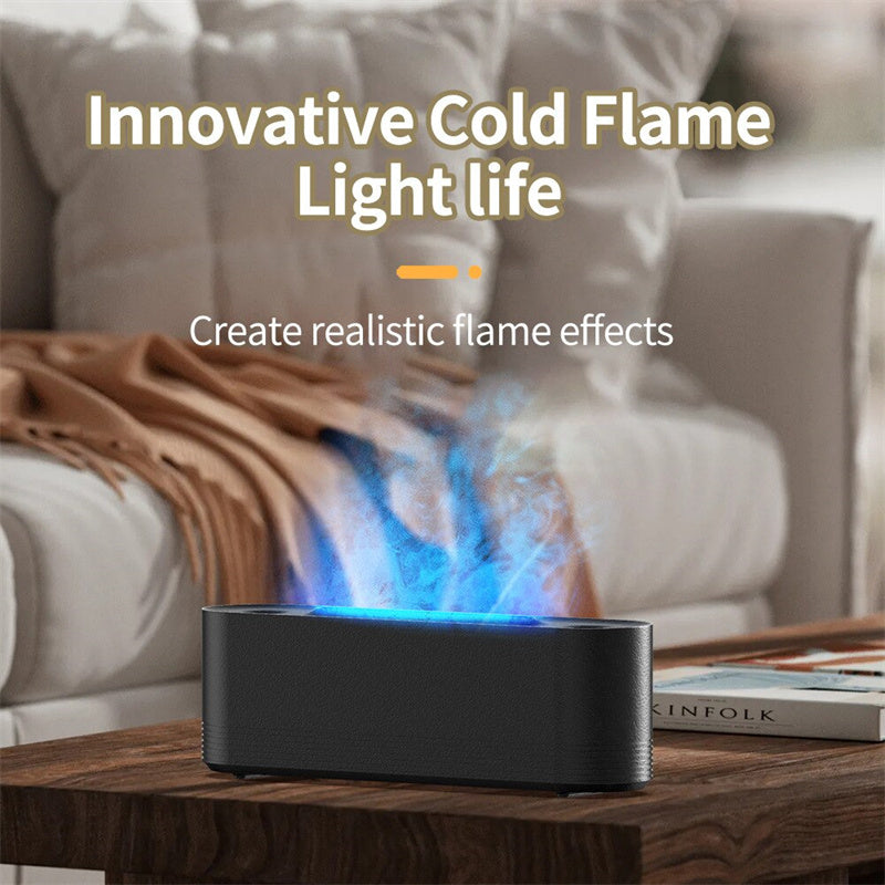 Flame Air Humidifier Ultrasonic 7 Colors Aroma Diffuser LED Cool Mist Maker Fogger Essential Oil Room Fragrance Office Home Decor - Here2Save