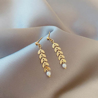 Special-interest Design Wheat Pearl Necklace Earring Bracelet Set - Here2Save