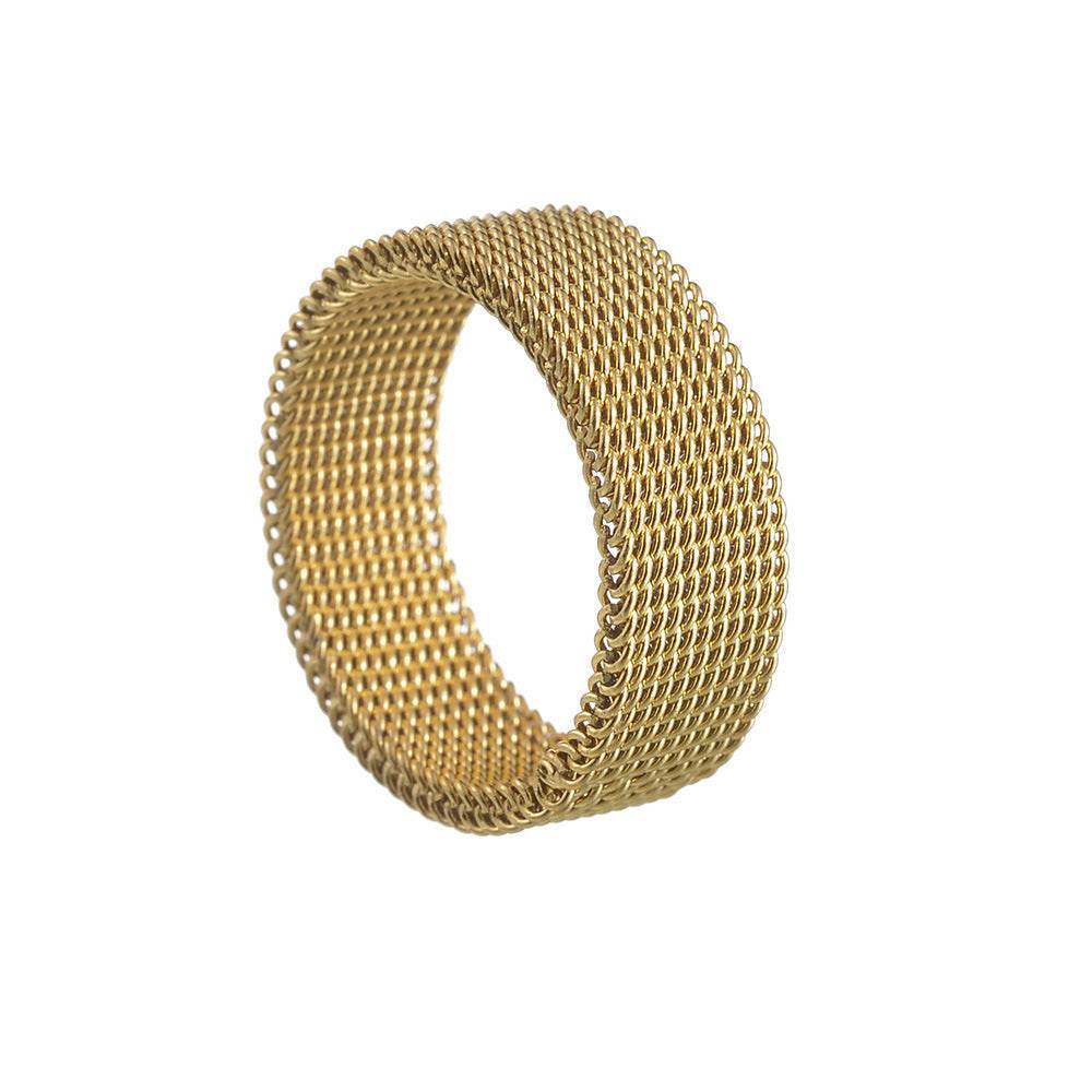 Titanium Steel Woven Mesh Deformation Ring - Here2Save