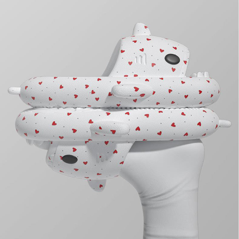 Lovers Shark Pantuflas Zapatos con estampado de corazones Mujer Hombre