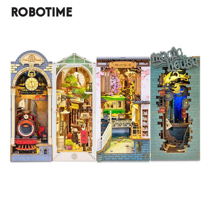 Robotime Rolife Book Nooks Series Stories In Books 4 Kinds DIY Wooden Miniature House Furniture Sakura Densya TGB01 Dropshipping - Here2Save