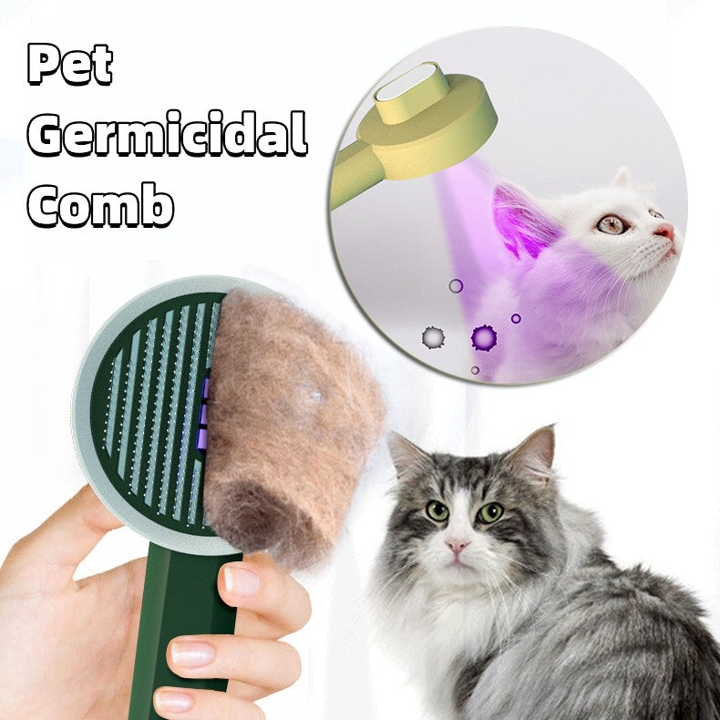 Pet Germicidal Sterilizing Comb Usb Rechargeable Cat Dog Automatic Hair Removal Brush Floating Beauty Comb Grooming Tool - Here2Save