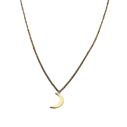 Women's Fashion Simple Stainless Steel Moon Pendant Necklace