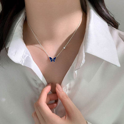 S925 Sliver Color-changed Butterfly Necklace Fashion Novelty Jewelry - Here2Save