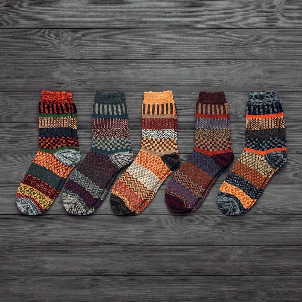 Winter Thick Warm Stripe Wool Socks Casual Sock Business Socks - Here2Save