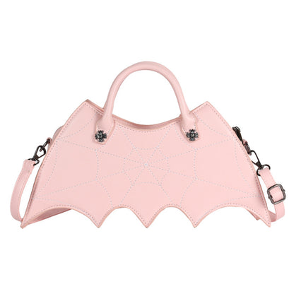 Bolsos de hombro con forma de telaraña de Halloween, bolsos de Pu con personalidad de Batgirl, bandolera de mensajero a la moda