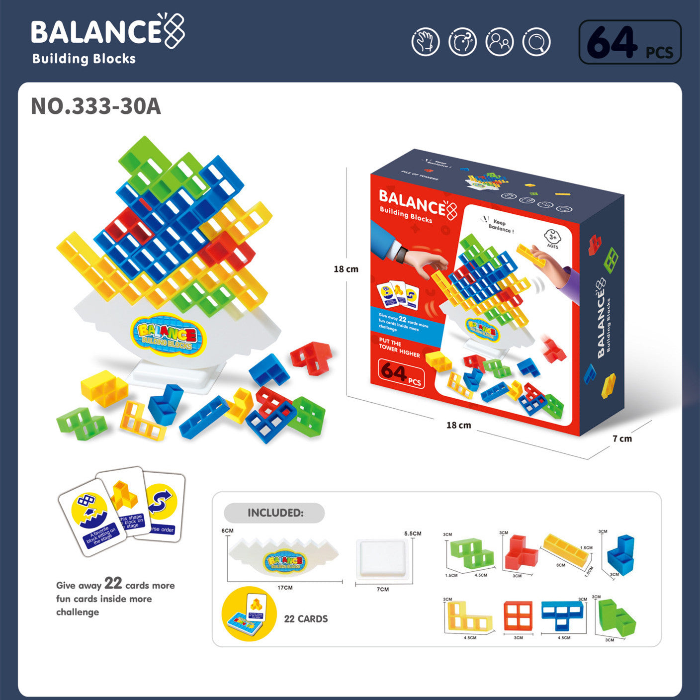 Juegos de mesa apilables de equilibrio para niños y adultos, juguetes de bloques de torre para fiestas familiares, juegos de viaje, rompecabezas para niños y niñas, juguete de bloques de construcción