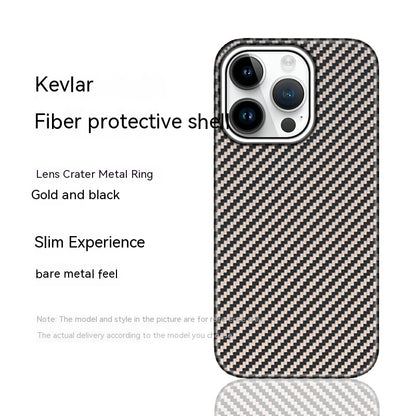 Funda protectora de fibra de carbono para teléfono móvil Kevlar