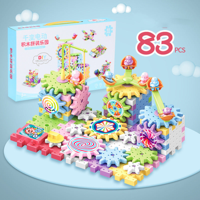 Variety Of Electric Building Blocks Inserting Puzzle Large Particles Puzzle Set 3-6 Years Old