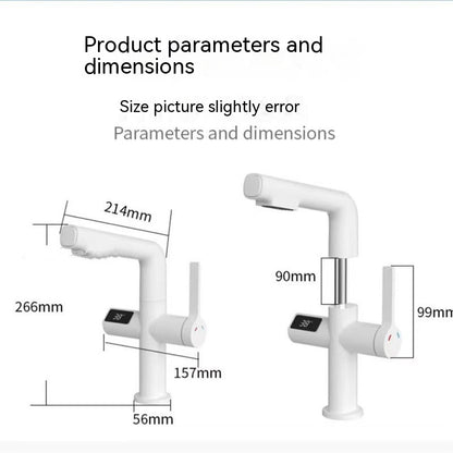 Grifo de lavabo con pantalla de temperatura inteligente para lavabo gris pistola