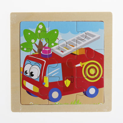 Children cartoon 3D puzzle 9 pieces puzzle animal wooden