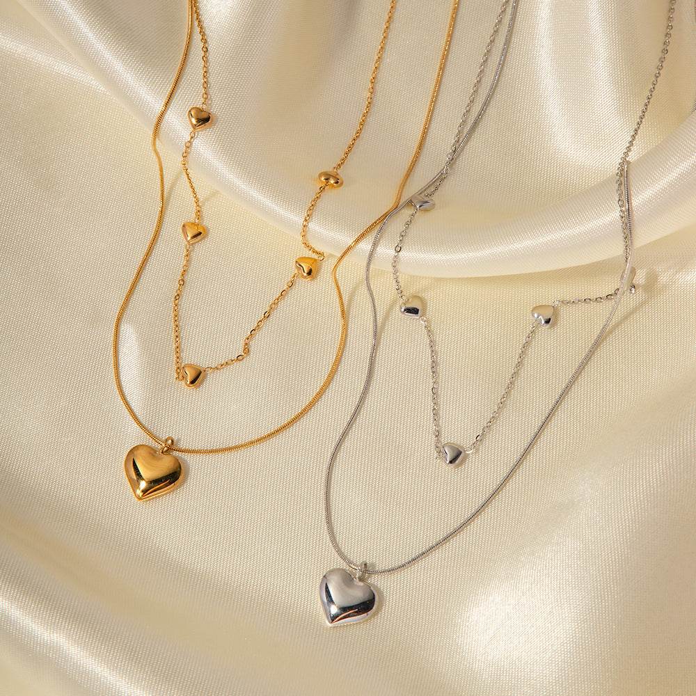 Love Double-layer Necklace 18K Gold-plated Collarbone Necklace - Here2Save
