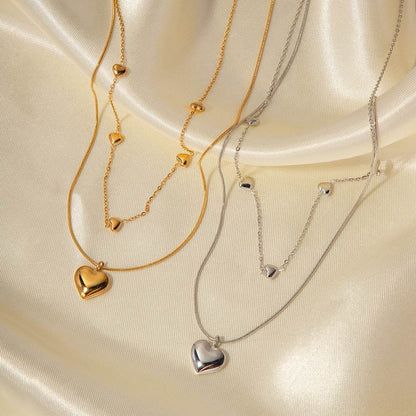 Love Double-layer Necklace 18K Gold-plated Collarbone Necklace - Here2Save