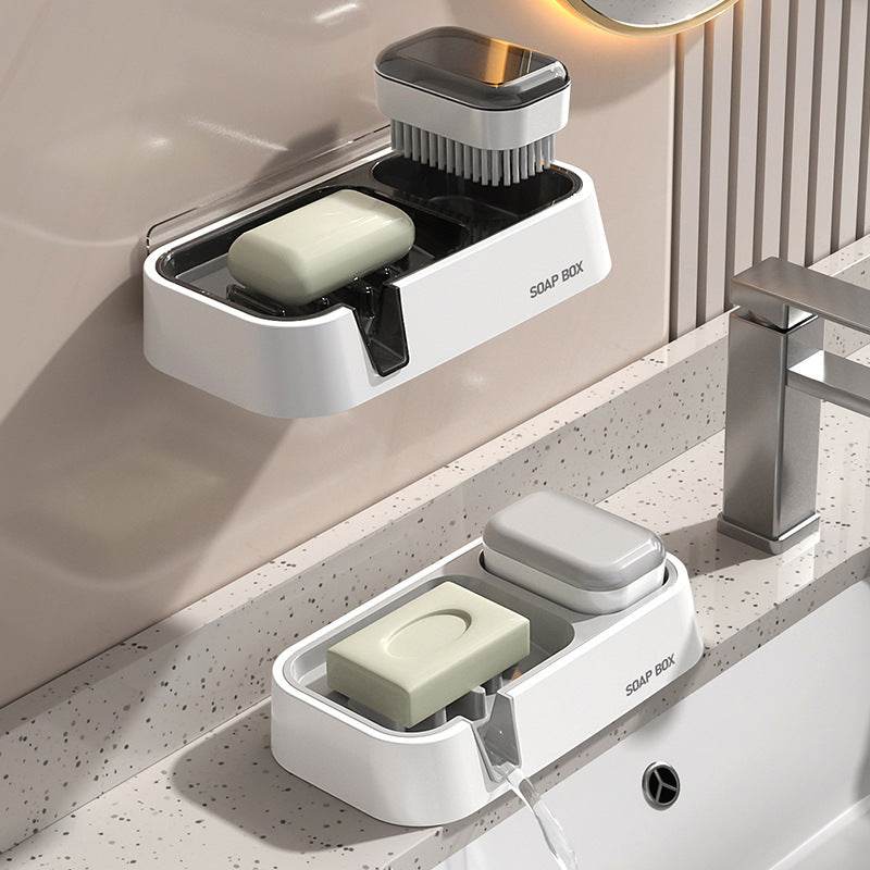 Soap Dish Punch-free Wall-mounted Double Layer - Here2Save
