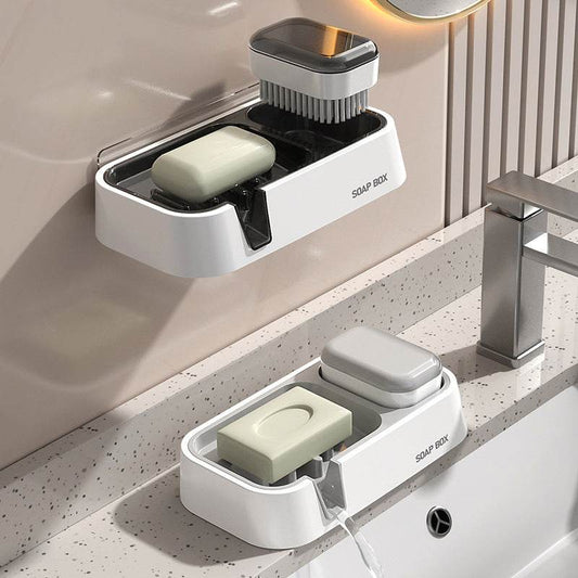 Soap Dish Punch-free Wall-mounted Double Layer - Here2Save