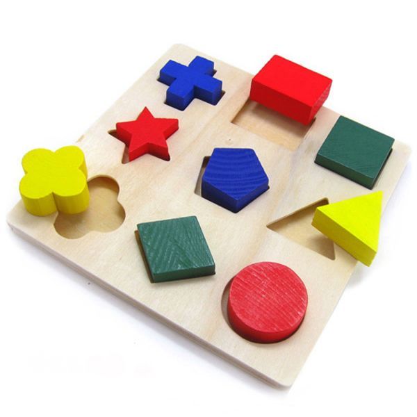 Wooden Geometrical Shape Baby Toy Jigsaw