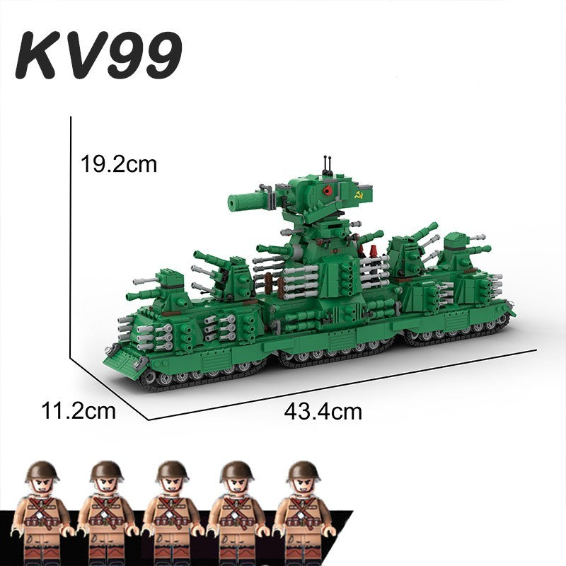 Compatible Building Blocks MOC Restore World Of Tanks KV99KV-44 Model Piecing  Boy Birthday Gift