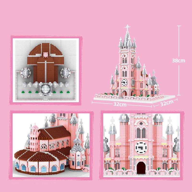 Red Church Model Decompression Building Blocks Educational Toys - Here2Save