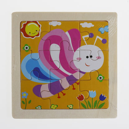 Children cartoon 3D puzzle 9 pieces puzzle animal wooden