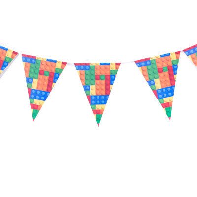 Building block brick theme birthday props