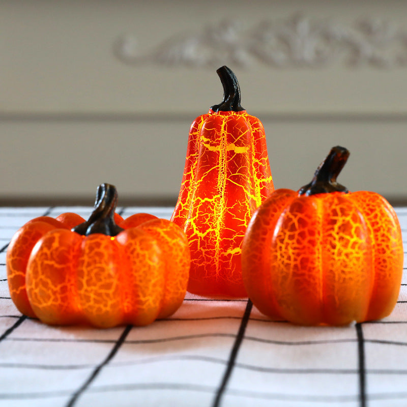 New Halloween Pumpkin Lantern Simulation Pumpkin LED Candle Lamp Resin Luminous Pumpkin - Here2Save