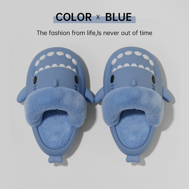 Winter Shark Slippers Detachable Warm Fuzzy Slippers Bedroom House Shoes Women - Here2Save