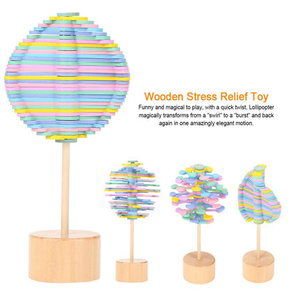 Solid Wooden Rotating Lollipop Fischer Series Creative Ornaments Decompression Toys Decompression Artifact Gyro