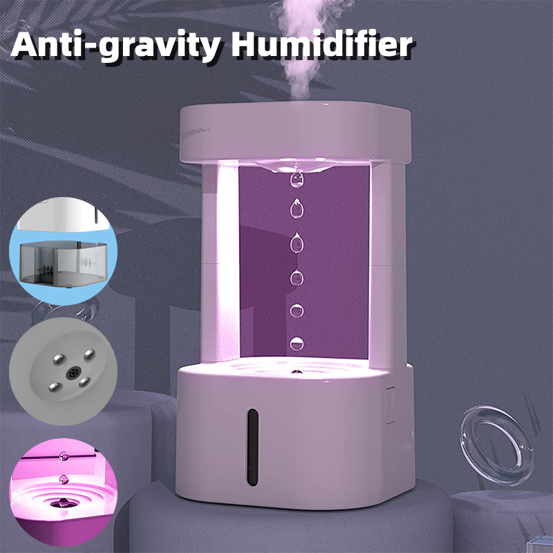 Creative Anti-gravity Water Drop Humidifier Air Conditioning Mist Spray Household Quiet Bedroom Office With 580ML Water Tank - Here2Save