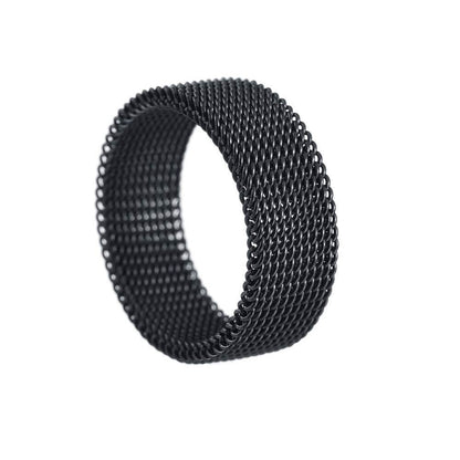 Titanium Steel Woven Mesh Deformation Ring - Here2Save