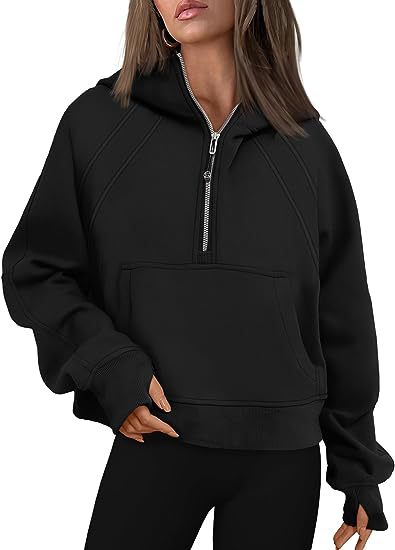 Zipper Hoodies Sweatshirts With Pocket Loose Sport Tops Long Sleeve Pullover Sweaters Winter Fall Outfits Women Clothing