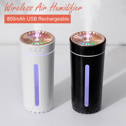 Wireless Air Humidifier Colorful Lights Mute Ultrasonic USB Fogger Diffuser Purifier 800mAh Rechargeabl Cool Mist Maker For Car - Here2Save