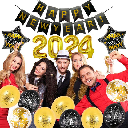 2024 New Year Suit Party Decoration Layout