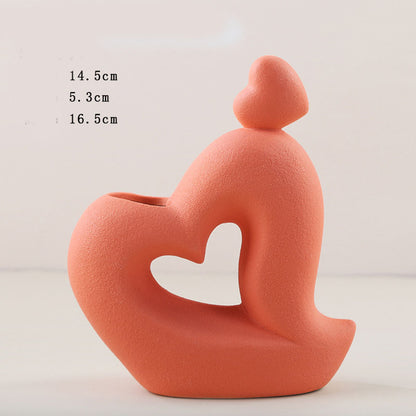 Ceramic Vase Home Decor Room Decoration Sculpture Matte Abstract Character Vase Statue Living Room Decoration Desktop Pen Holder