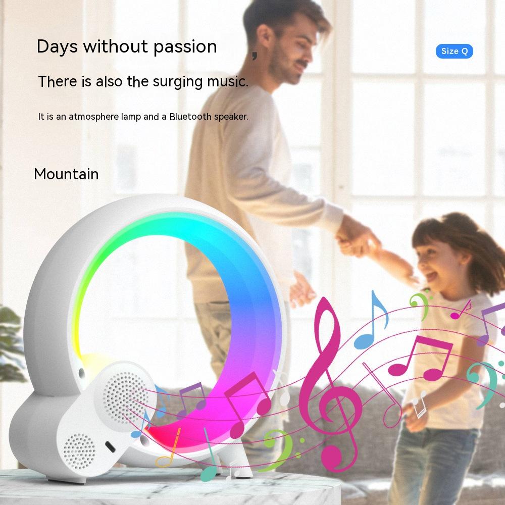 Creative Q Light Analog Sunrise Digital Display Alarm Clock Bluetooth Audio Intelligent Wake-up Q Colorful Atmosphere Light - Here2Save