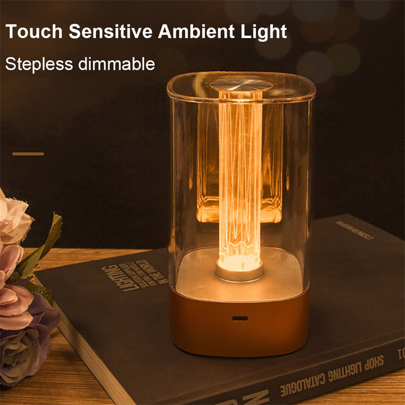 New LED Touch Atmosphere Light USB Charging Eye Protection Bedside Bedroom Lamp Bar Restaurant Garden Decoration Night Light Home Decor - Here2Save