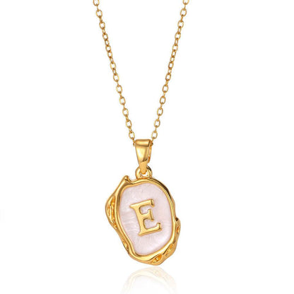 Simple 26 Letters Drop Oil Three-dimensional Necklace - Here2Save