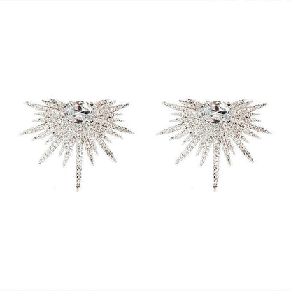 Silver Needle Luxury Net Red Tide Zircon Stud Earrings Atmospheric Fashion - Here2Save