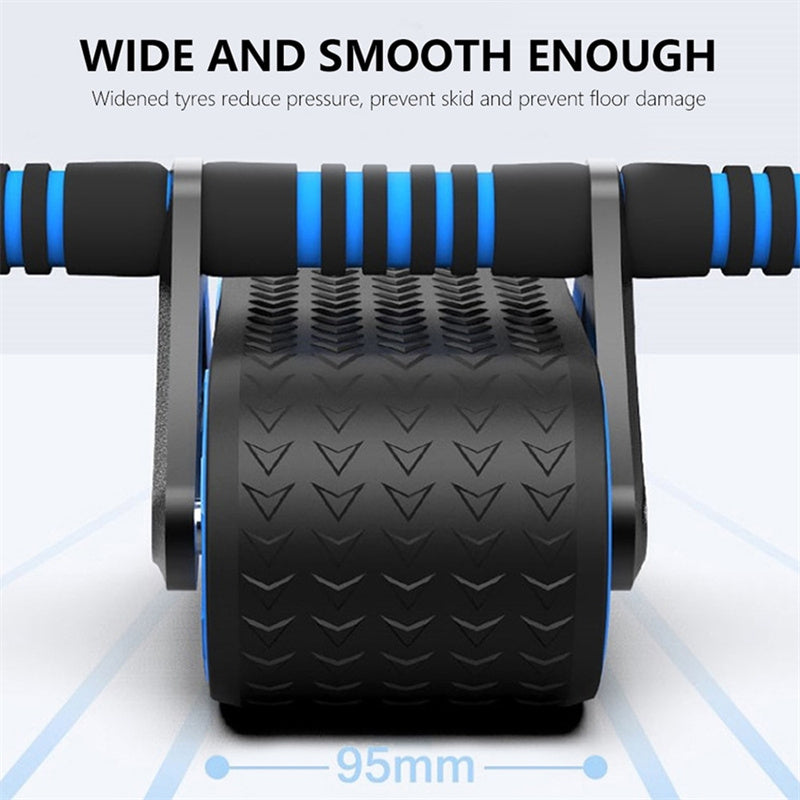 Double Wheel Abdominal Exerciser Women Men Automatic Rebound Ab Wheel Roller Waist Trainer Gym Sports Home Exercise Devices - Here2Save