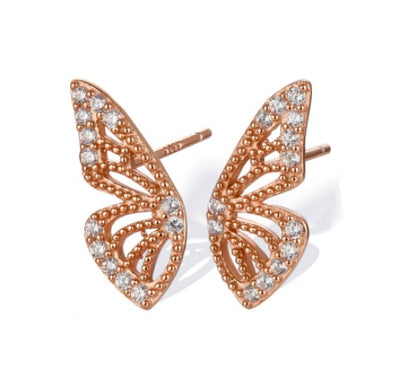 Exaggerated Bohemian Crystal Butterfly Earrings