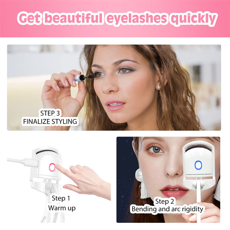 Heated Eyelash Curler Electric Temperature Control Mini Eyelash Curler Electric Portable Charging - Here2Save