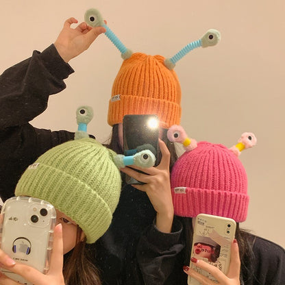 Funny Frog Knitted Beanie For Women