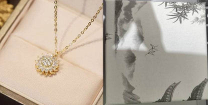 Rotatable Sunflower Necklace Full Of Diamonds - Here2Save