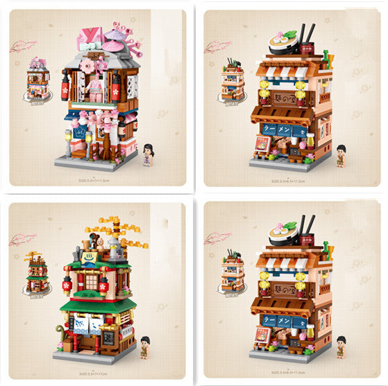 LOZ1653 Hot Spring House New Product Street View Small Particle Building Blocks Mini Children's Toy Building Block Toy Company Gift