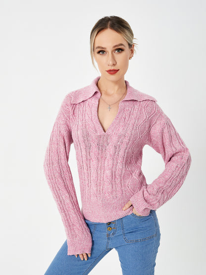 Women's Warm Casual Lapel Sweater