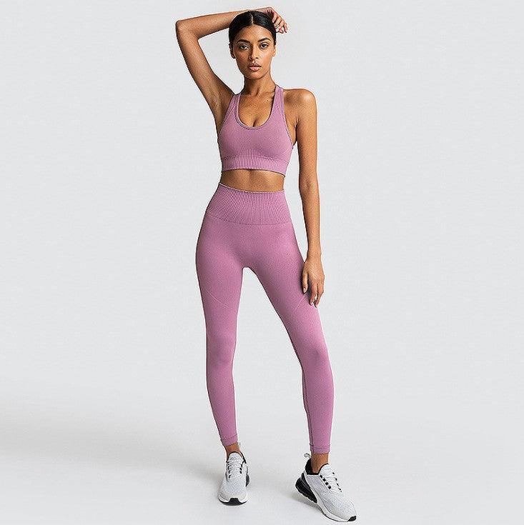 Conjunto Gimnasio Sin Costuras Nylon Mujer Ropa Deportiva