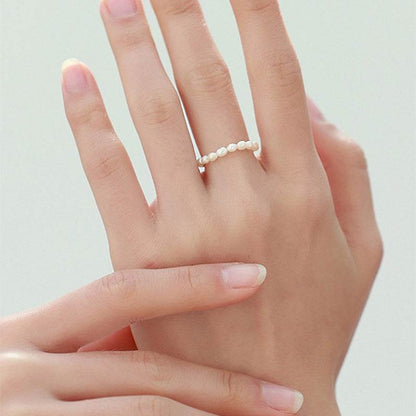 Pearl Rings Stretch Adjustable Soft Chain Women's End Ring - Here2Save