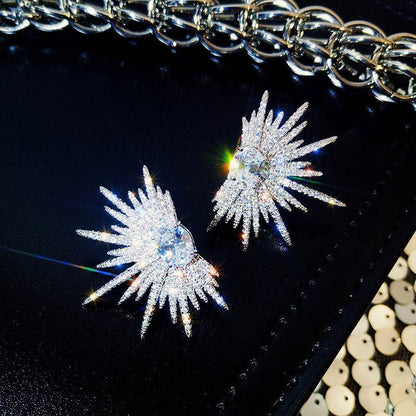 Silver Needle Luxury Net Red Tide Zircon Stud Earrings Atmospheric Fashion - Here2Save