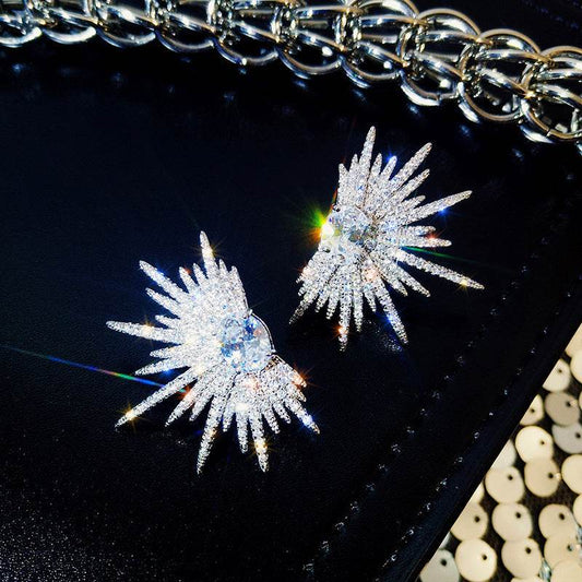 Silver Needle Luxury Net Red Tide Zircon Stud Earrings Atmospheric Fashion - Here2Save