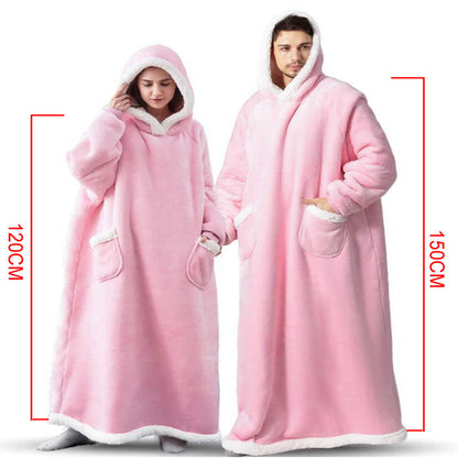 Winter TV Hoodie Blanket Winter Warm Home Clothes Women Men Oversized Pullover With Pockets - Here2Save